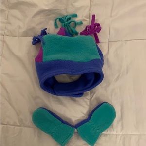 LL Bean Jester Hat and matching mittens